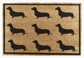 Zerbino in fibra di cocco con cani Dachshund