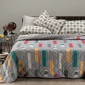 Copriletto Trapuntato in Cotone Denim Piazza e Mezza New