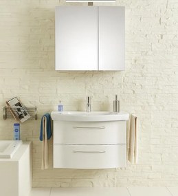 Mobile bagno con lavabo L 85 x H 49 x P 42.7 cm rovere bianco per vasca centrale Solitaire
