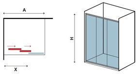 Kamalu - porta doccia 95cm vetro serigrafato altezza 180cm kp3000