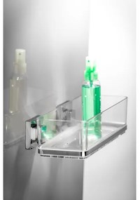 WENKO 22692100-Mensola VACUUM-LOC QUADRO ED 25,5x14 cm argento/trasparente