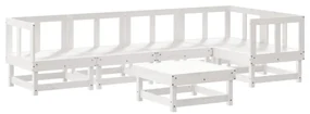 Set salotto da giardino 6 pz bianco in legno massello di pino