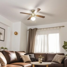 ZEVENTI - Ventilatore da soffitto NAVAGIO 1xE27/60W/230V marrone