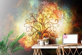 Carta da parati – Albero della vita con astrazione cosmica