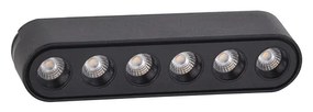 Base Di Illuminazione Binario Moderno Points Alluminio Nero Luce Calda 6W