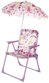 Sedia bimbo con ombrello,  struttura in metallo, decoro new glamour