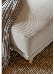 Divano letto angolare in velluto a coste beige (angolo sinistro/"U") Lazy Lukka - Miuform