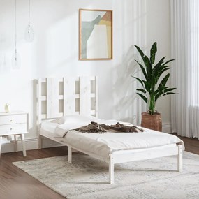 Giroletto Senza Materasso Bianco 90x200 Cm Legno Massello Pino /