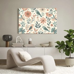 Quadro su tela – Giardino primaverile con uccelli