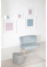 Pouf per bambini in velluto grigio chiaro Lil Sofa - Roba