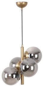 Lampada a sospensione con paralume in vetro grigio-oro ø 15 cm Forte - Squid Lighting