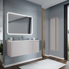 Mobile da bagno sospeso sotto lavabo L 100 x H 40 x P 45.5 cm grigio tortora opaco, 1 cassetto, 1 anta Cielo