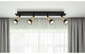 Globo 57998-4B - Faretto DREW 4xGU10/35W/230V nero/ottone