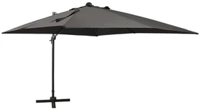 Ombrellone A Sbalzo Con Palo E Luci A Led Antracite 300 Cm /