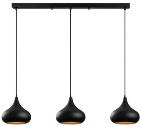 Lampada a sospensione con cavo MUBA 3xE27/40W/230V nero