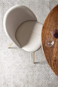 Set di 4 sedie TANYA in velluto bianco e base oro