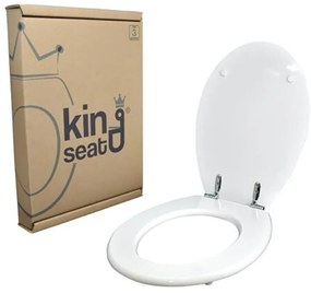 Copriwater in MDF, serie Ellisse della Ideal Standard, Bianco, con cerniere in ottone cromato.