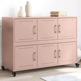 Credenza rosa 100,5x39x72 cm in acciaio laminato a freddo