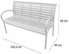 Panchina da giardino moderna in marrone scuro 125 x 60 x 80 cm