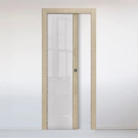 Porta interna scorrevole Oxford miele in legno colore rovere, L 60 x H 210 cm, apertura reversibile