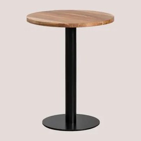 Tavolo da bar rotondo in legno di acacia Macchiato n Ø60 cm & NERO - Sklum