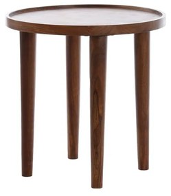 Tavolino rotondo in legno massiccio di acacia ø 49 cm Qiano - Light &amp; Living