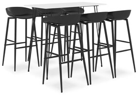 Set Da Bar 7 Pz Bianco E Nero /