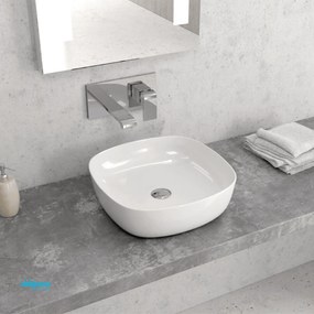 Lavabo D'Appoggio Da 37,5x37,5 Cm Bianco Lucido