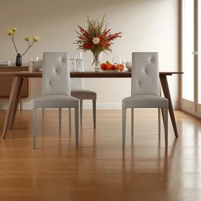 Sedia ecopelle Tortora - schienale imbottito 2 sedie JENNY