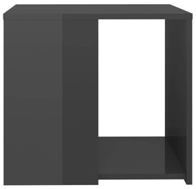 Tavolino grigio lucido 50x50x45 cm in truciolato