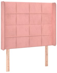 Letto a Molle con Materasso e LED Rosa 100x200 cm in Velluto