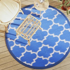 Tappeto Da Esterni Arakıl Blu Ø160 Cm İn Pp /