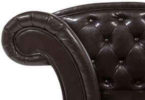 Chaise longue vintage sinistra in pelle sintetica marrone LATTES Beliani