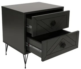 Comodino LUNA 55x50 cm antracite/nero