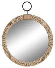 Specchio da parete Home ESPRIT Naturale Corda Abete Specchio Mediterraneo 40 x 3,5 x 50 cm