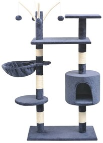 Albero Per Gatti Con Tiragraffi Sisal 125 Cm Blu Scuro /