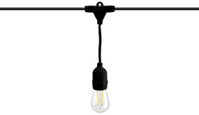 Catenaria IP65 da 10m con 10 Portalampada E27 Nero