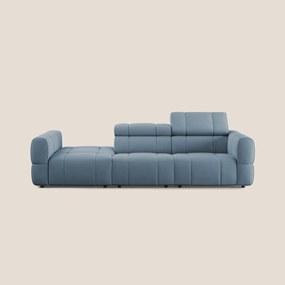 Giotto Divano con terminale e opzione relax elettrico in microfibra effetto velluto impermeabile T09