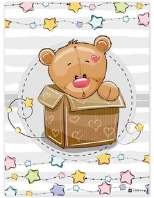 Quadro dell'orsetto nella scatola per camera bambini | Inspio