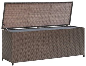 Baule da giardino marrone 120x50x60 cm in polyrattan