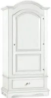 Armadio arte povera 1 porta legno shabby bianco 96x56x196h