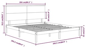 Giroletto Miele in Legno Massello di Pino 200x200 cm