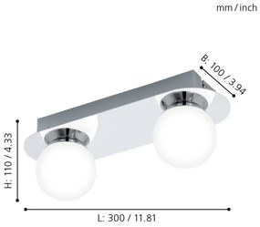 Eglo 94627 - Lampada LED da bagno MOSIANO 2xLED/3,3W/230V