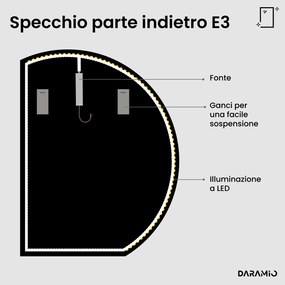 Specchio rotondo con luce LED E3