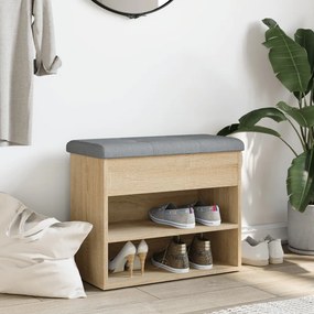 Panca porta scarpe rovere sonoma 62x32x50 cm legno multistrato