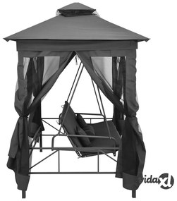 vidaXL Panchina a Dondolo Baldacchino Antracite 220x160x240 cm Acciaio
