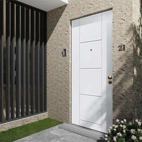 Porta blindata MASTER Ice bianco/noce L 80 x H 210 cm apertura sinistra