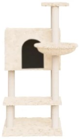 Albero per Gatti con Tiragraffi in Sisal Crema 108,5 cm