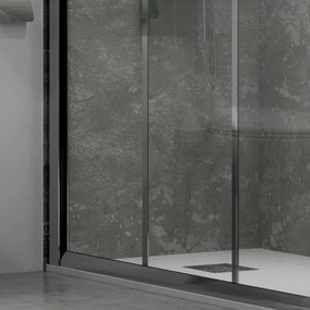 Porta box doccia 125cm vetro trasparente K050 - KAMALU