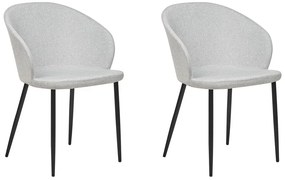 Set di 2 sedie da pranzo tessuto grigio chiaro MASON Beliani